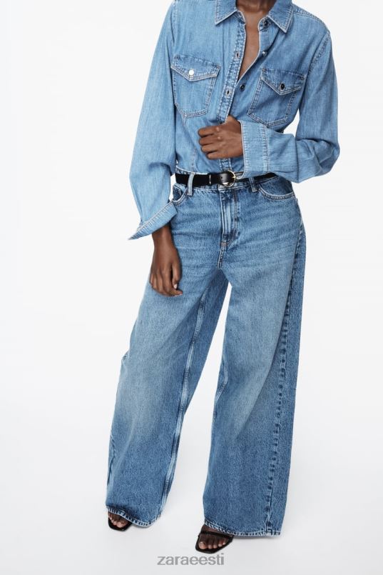 Zara z1975 teksasärk naised keskmine sinine Riietus 42F0H305