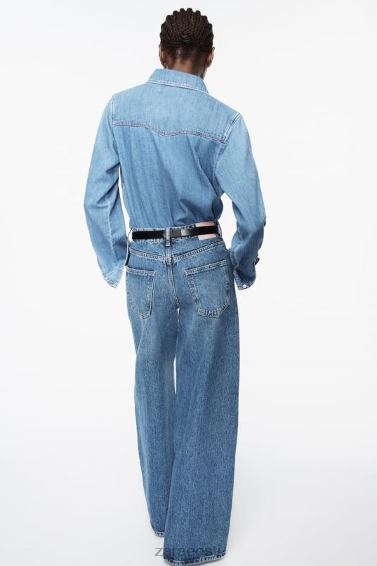 Zara z1975 teksasärk naised keskmine sinine Riietus 42F0H305