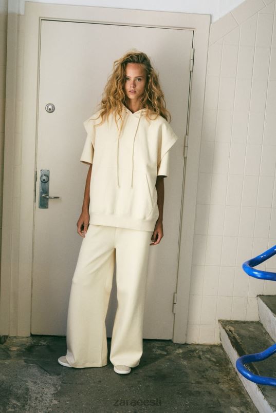 Zara Palus ülisuur kapuutsiga vest naised ekru Riietus 42F0H195