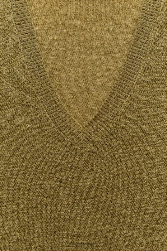 Zara kärbitud kootud vest naised oliiviroheline Riietus 42F0H203