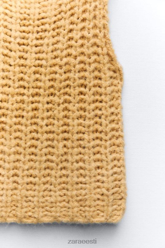 Zara kärbitud kootud vest naised sinep Riietus 42F0H196