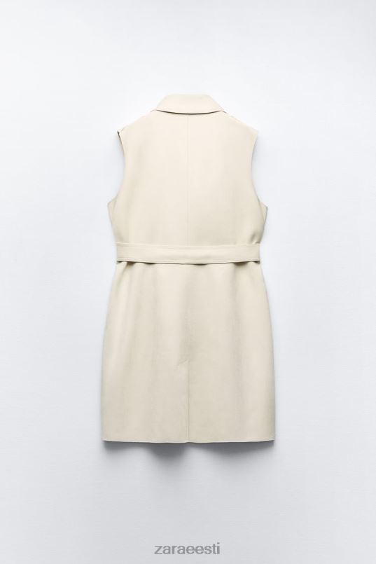 Zara kunstnahast pikk vest naised ekru Riietus 42F0H208