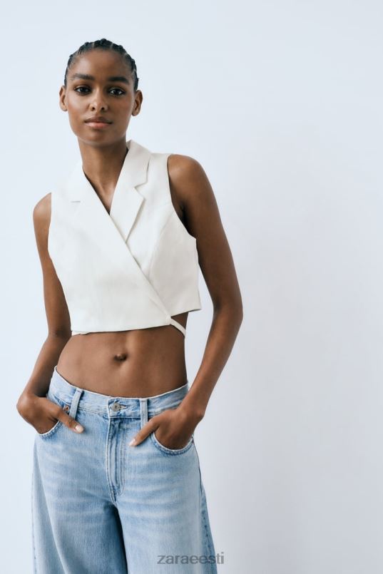 Zara linasegust kohandatud vest naised austri valge Riietus 42F0H221