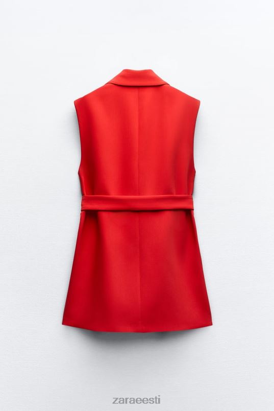 Zara pika vööga kahe rinnaga vest naised punane Riietus 42F0H209