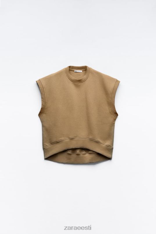 Zara plüüsist vest naised khaki Riietus 42F0H193