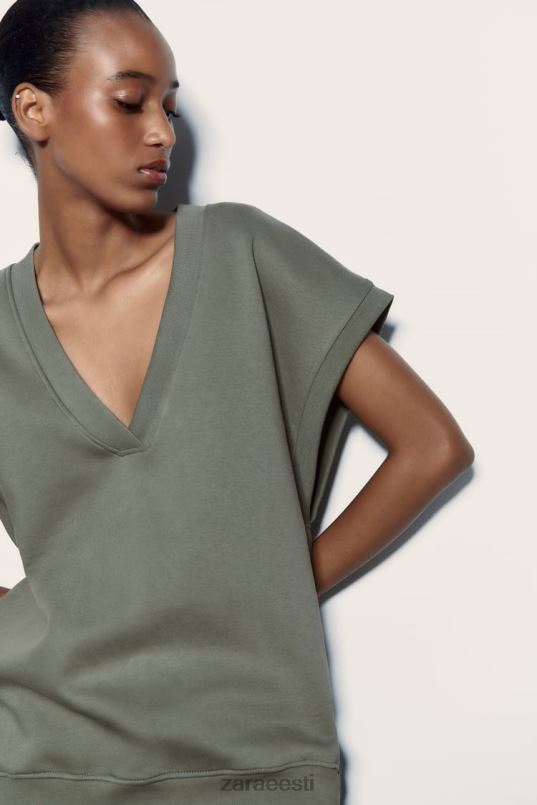 Zara plüüsist vest naised khaki Riietus 42F0H202