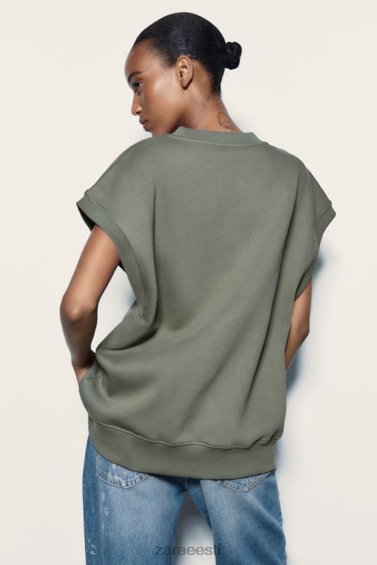 Zara plüüsist vest naised khaki Riietus 42F0H202