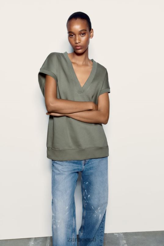 Zara plüüsist vest naised khaki Riietus 42F0H202