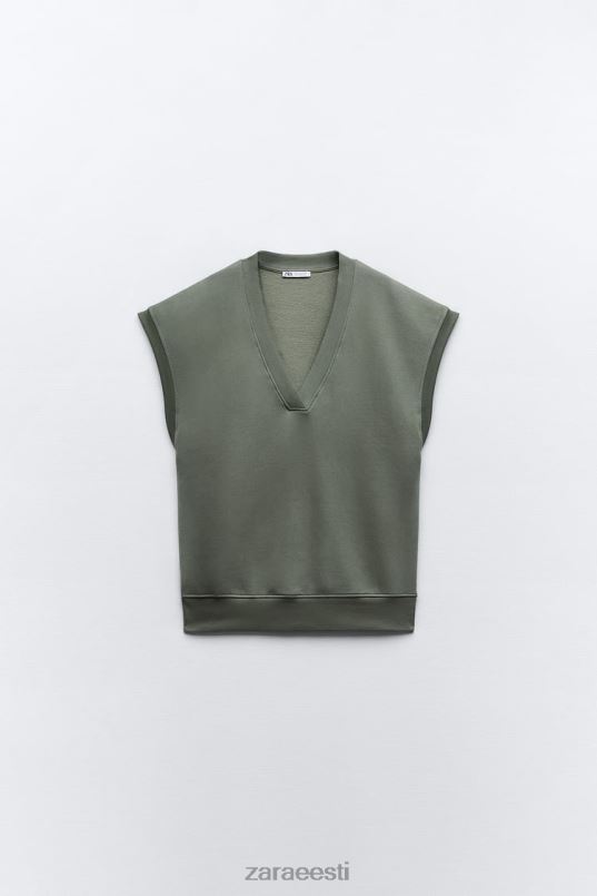 Zara plüüsist vest naised khaki Riietus 42F0H202