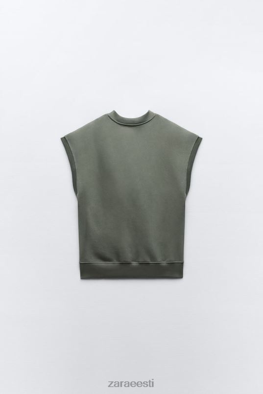 Zara plüüsist vest naised khaki Riietus 42F0H202