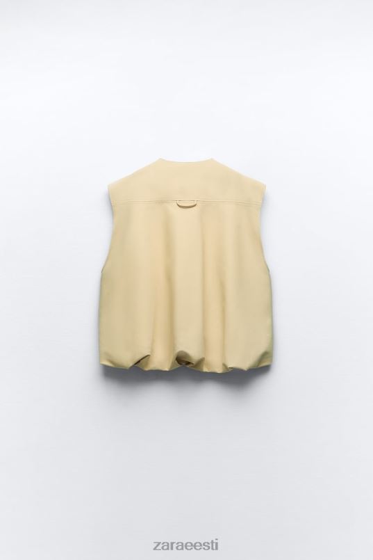 Zara ääristatud puuvillane vest naised taupe pruun Riietus 42F0H216