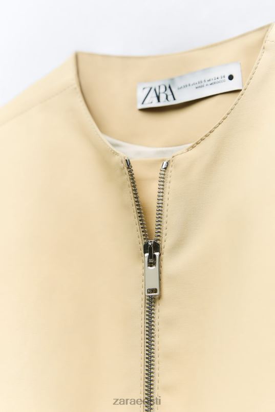 Zara ääristatud puuvillane vest naised taupe pruun Riietus 42F0H216