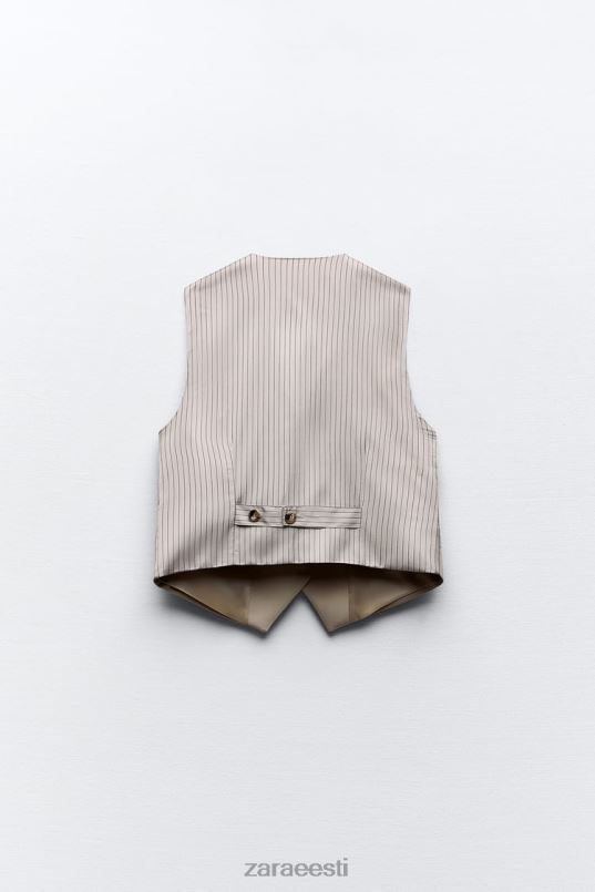 Zara segatriibuline vest naised taupe pruun Riietus 42F0H191