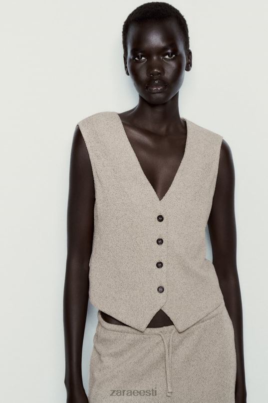 Zara tekstuuriga žakaarvest naised taupe pruun Riietus 42F0H217