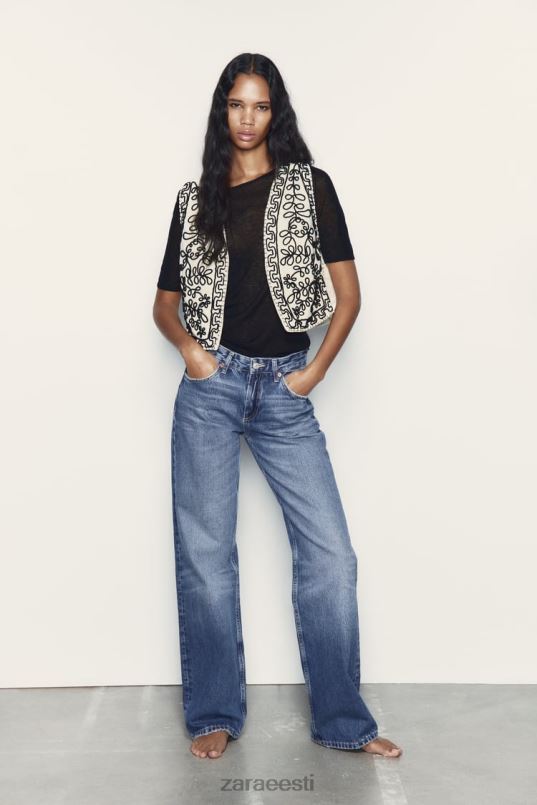 Zara tikitud tepitud vest naised ekru Riietus 42F0H222