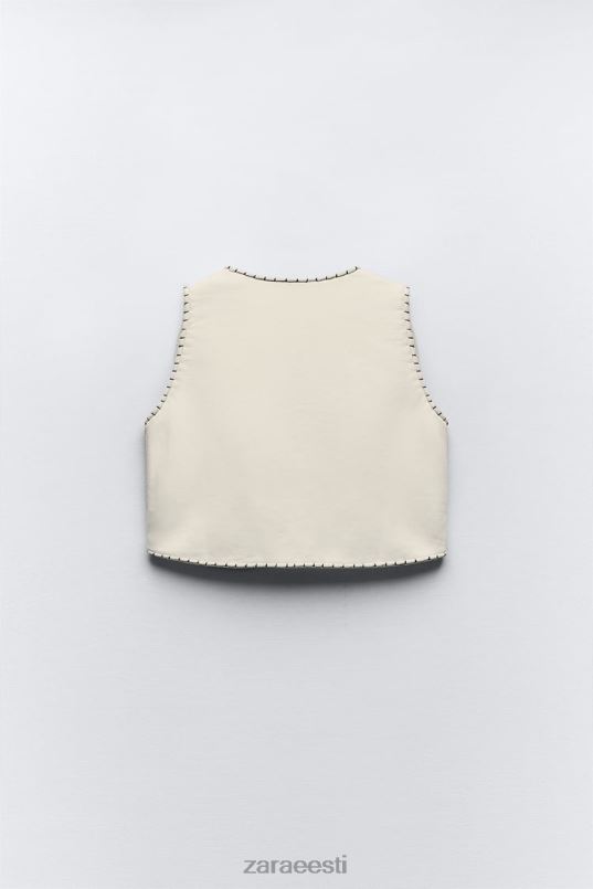 Zara tikitud tepitud vest naised ekru Riietus 42F0H222