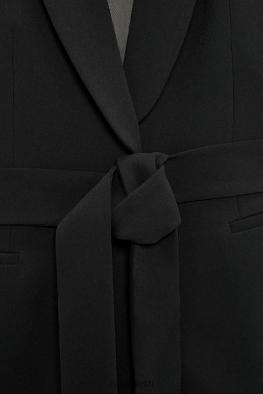 Zara vööga smokinguvest naised must Riietus 42F0H198