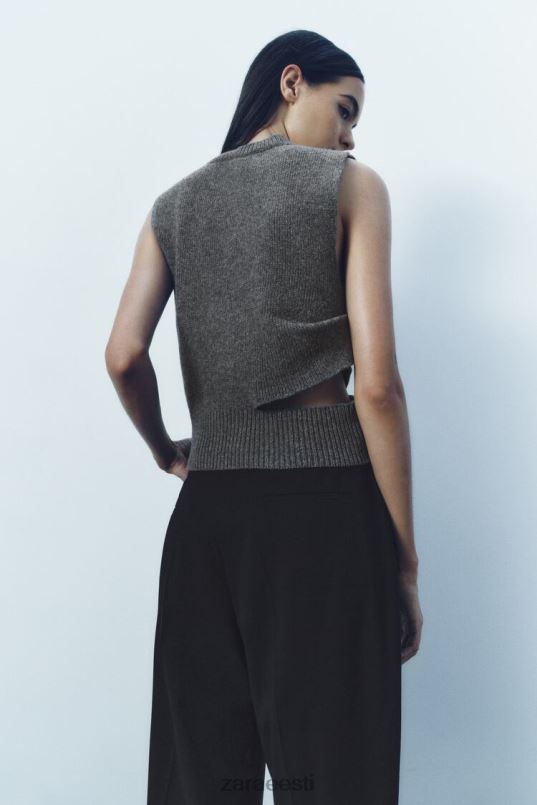 Zara välja lõigatud kootud villasegu kampsun naised keskhall Riietus 42F0H200