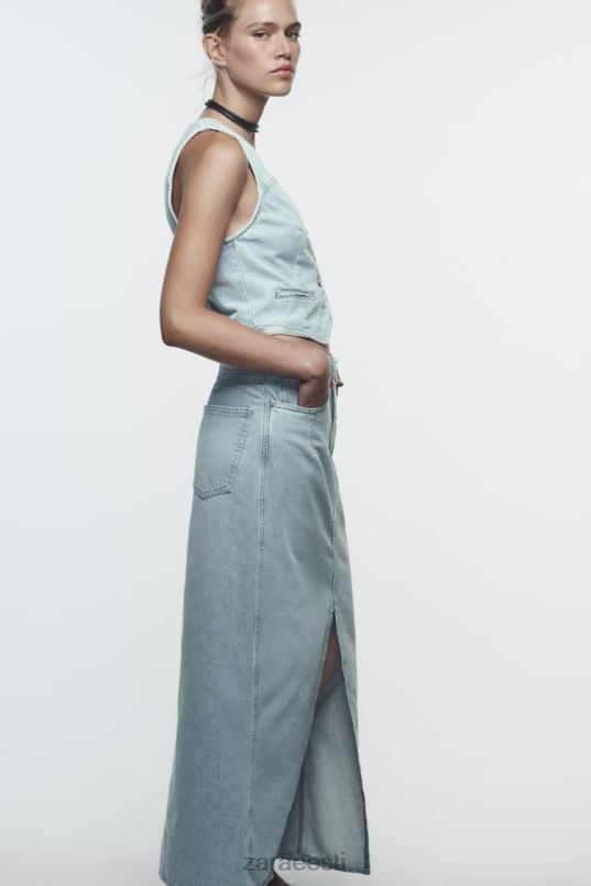 Zara z1975 kärbitud teksavest naised hall Riietus 42F0H205