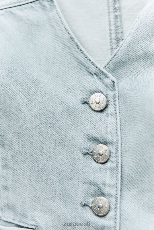 Zara z1975 kärbitud teksavest naised hall Riietus 42F0H205