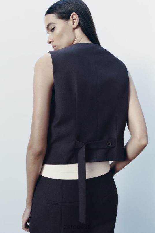 Zara zw kollektsiooni asümmeetriline vest naised mereväe sinine Riietus 42F0H188