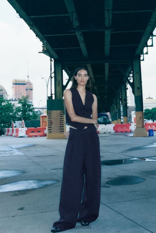 Zara zw kollektsiooni seljakile vest naised indigo Riietus 42F0H189