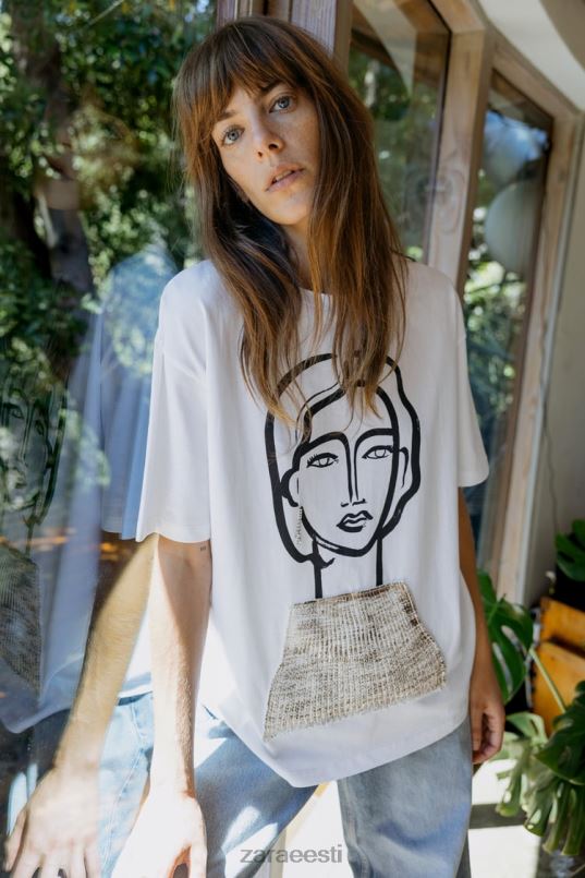 Zara juveel t-särk naised valge Riietus 42F0H464