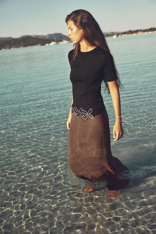 Zara kerge soonikuga t-särk naised must Riietus 42F0H472