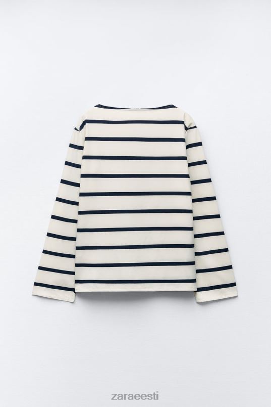 Zara puuvillane t-särk naised triibuline Riietus 42F0H468