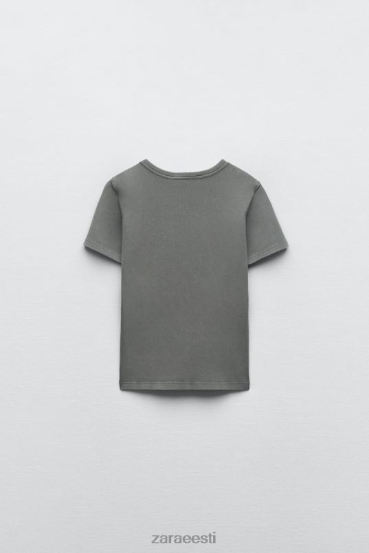 Zara ribiga t-särk naised keskhall Riietus 42F0H471