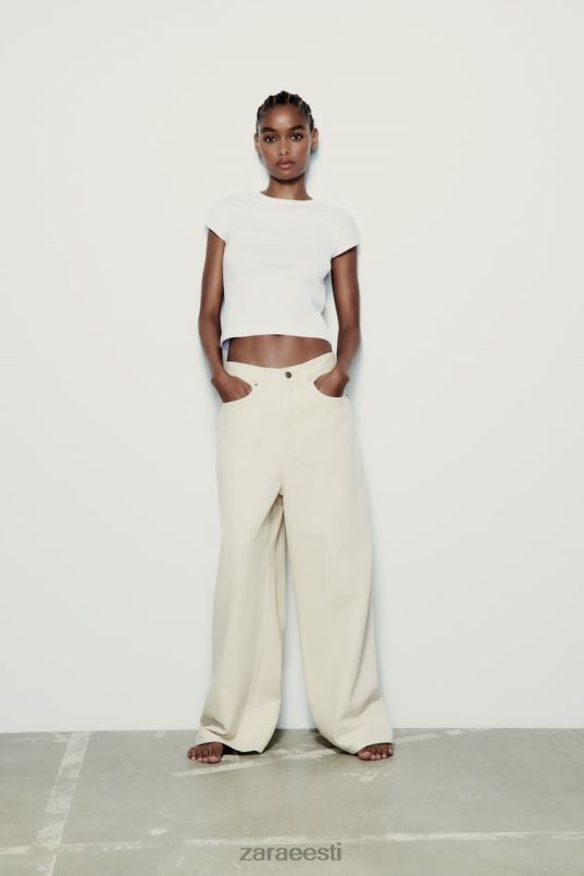 Zara soonikkoes puuvillane t-särk naised valge Riietus 42F0H875