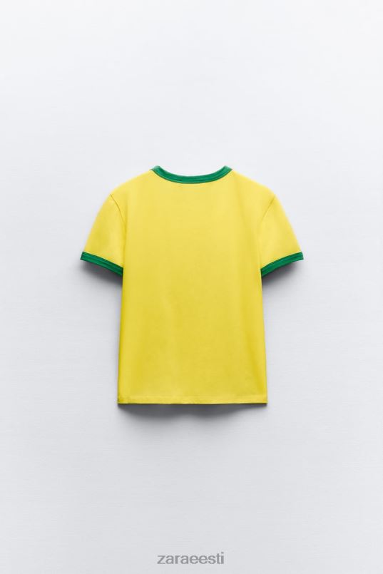 Zara tekstiga t-särk naised kollane Riietus 42F0H473