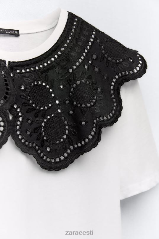 Zara tikitud kraega ülaosa naised valge Riietus 42F0H463