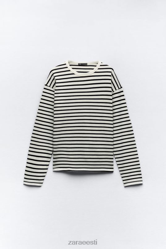 Zara triibuline särk naised must valge Riietus 42F0H474