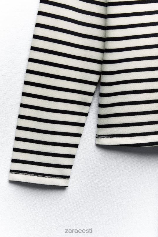 Zara triibuline särk naised must valge Riietus 42F0H474