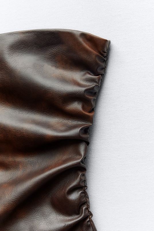 Zara Olkaimeta kunstnahast top naised tumepruun Riietus 42F0H265