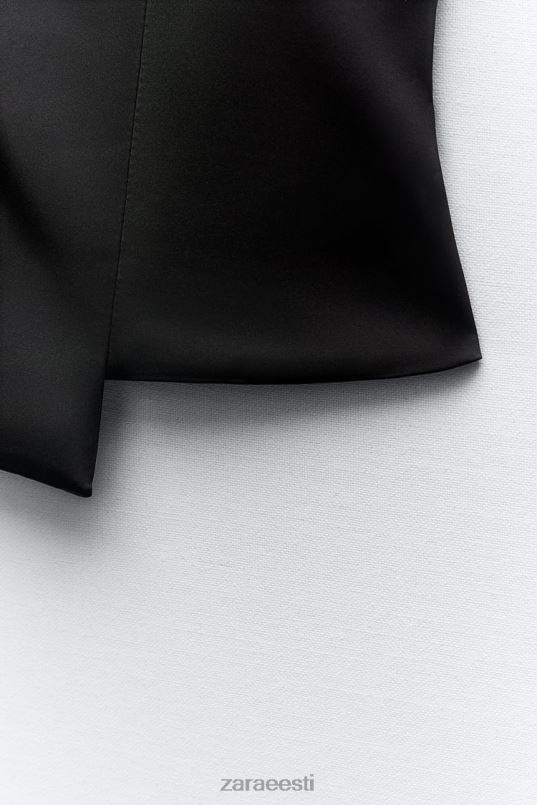 Zara Olkaimeta satiinefektiga topp naised must Riietus 42F0H277