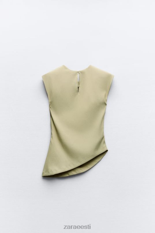 Zara asümmeetriline kaarjas ülaosa naised hele khaki Riietus 42F0H282
