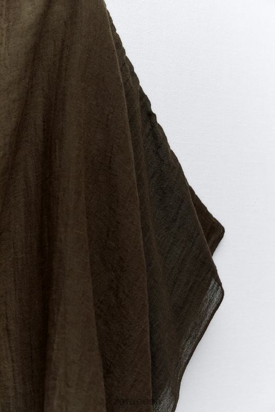 Zara asümmeetriline linasegu top naised tumepruun Riietus 42F0H280