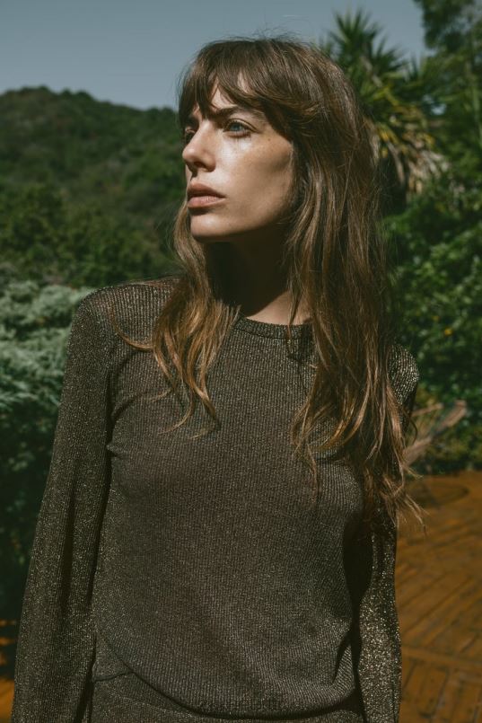 Zara crop top metallniidiga naised kullast Riietus 42F0H247