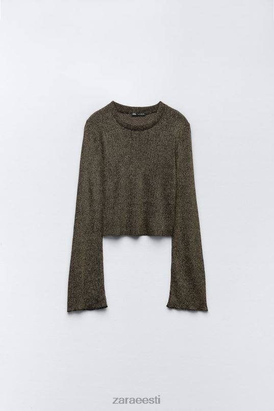 Zara crop top metallniidiga naised kullast Riietus 42F0H247