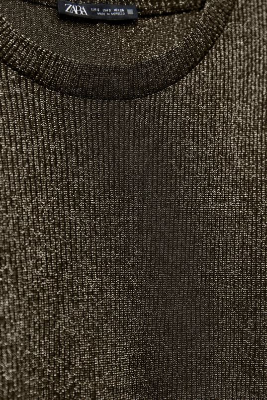 Zara crop top metallniidiga naised kullast Riietus 42F0H247