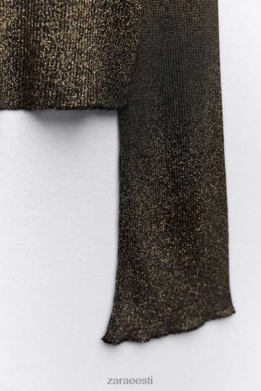 Zara crop top metallniidiga naised kullast Riietus 42F0H247