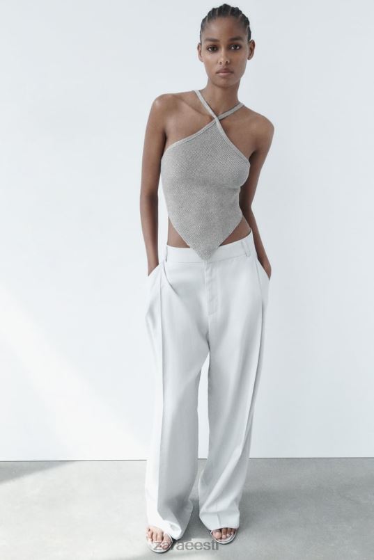 Zara lahtine seljaosa kootud topp naised hõbedane Riietus 42F0H279