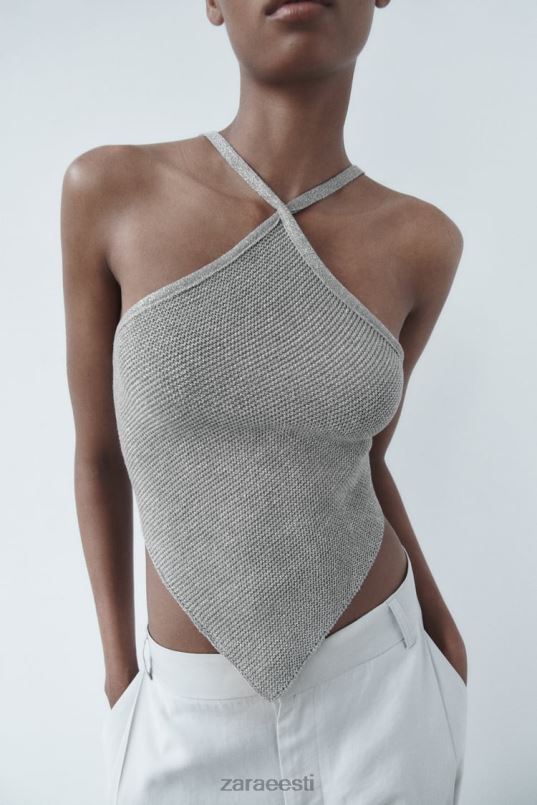 Zara lahtine seljaosa kootud topp naised hõbedane Riietus 42F0H279