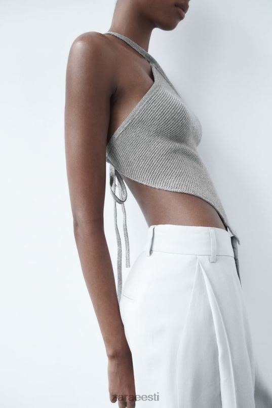 Zara lahtine seljaosa kootud topp naised hõbedane Riietus 42F0H279