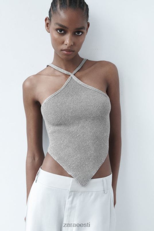 Zara lahtine seljaosa kootud topp naised hõbedane Riietus 42F0H279