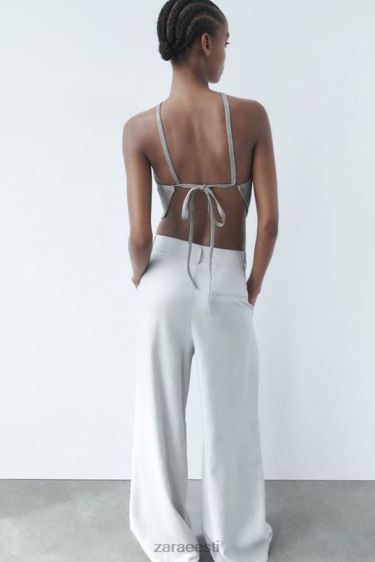 Zara lahtine seljaosa kootud topp naised hõbedane Riietus 42F0H279