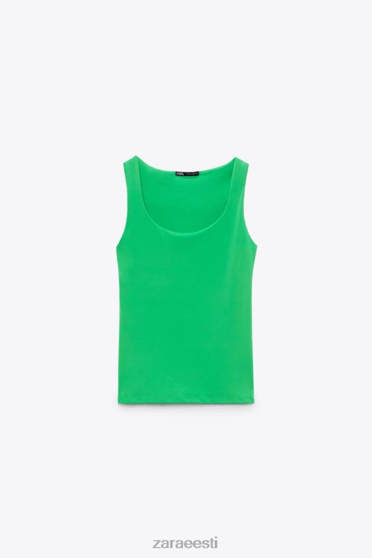 Zara laia rihmaga polüamiidist top naised õunaroheline Riietus 42F0H872