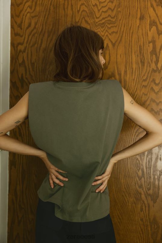 Zara õlapadja ülaosa naised khaki Riietus 42F0H253